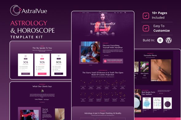 AstralVue - Astrology & Horoscope Elementor Template Kit AstralVue - Astrology & Horoscope Elementor Template Kit