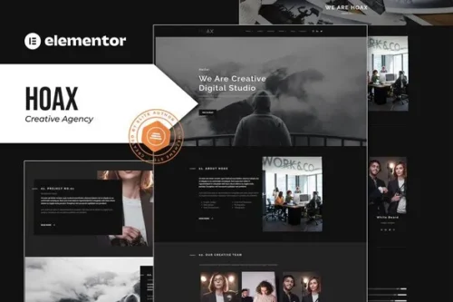 best Hoax creative agency Elementor template download