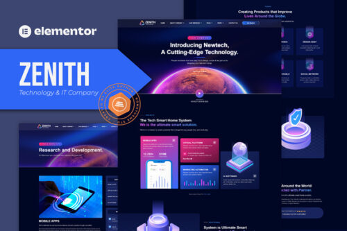 best Technology IT Elementor Template kit download