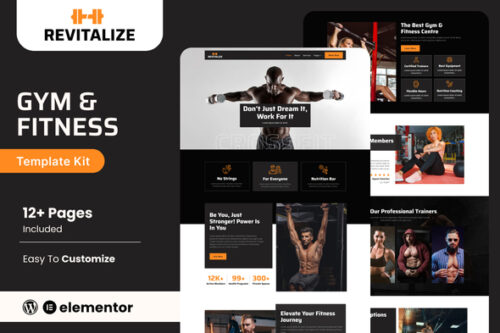 best fitness gym elementor template download