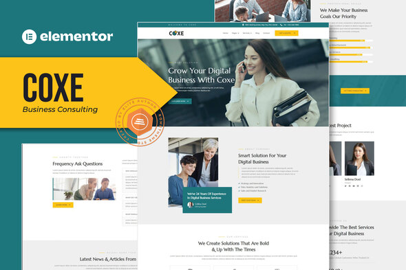 Coxe - Business Consulting Elementor Template Kit best business consulting Elementor template kit download
