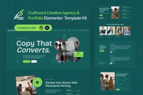 best creative portfolio Elementor template kit instant download