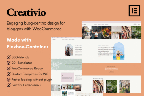 best Creativio Elementor template kit for bloggers download