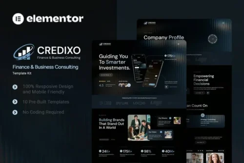 best finance consulting Elementor template instant download