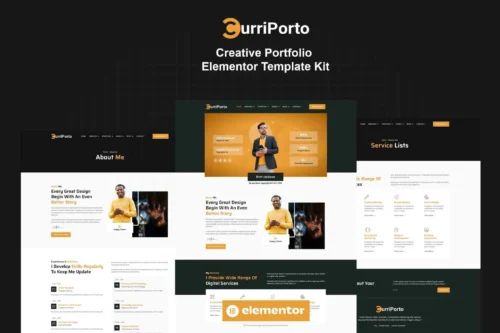 Best Curriporto Elementor portfolio template kit download