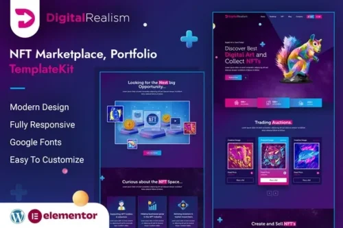 best NFT Elementor template kit instant download