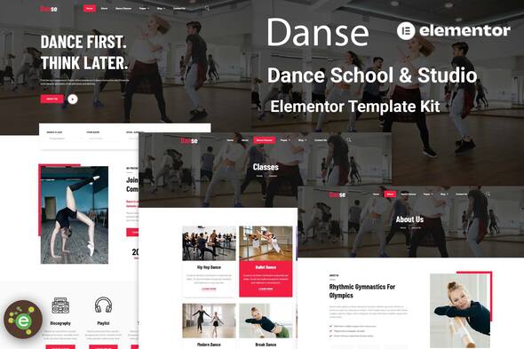 Danse - Dance School and Studio Elementor Template Kit best dance school Elementor template kit instant download