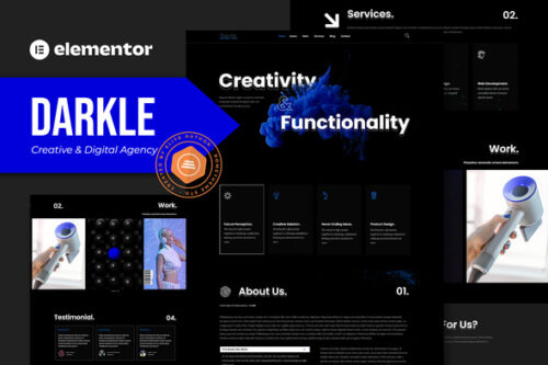 best Darkle Elementor template kit for agencies download