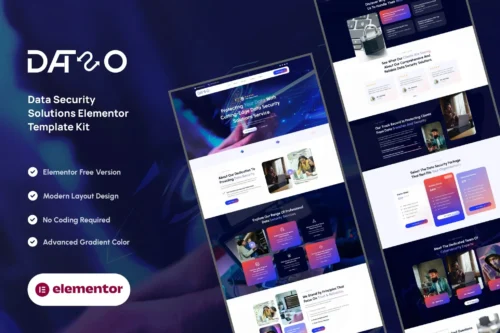 best Dataso Elementor template download for security firms