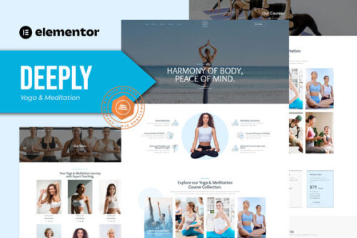 yoga and meditation website template for Elementor with 10 pages