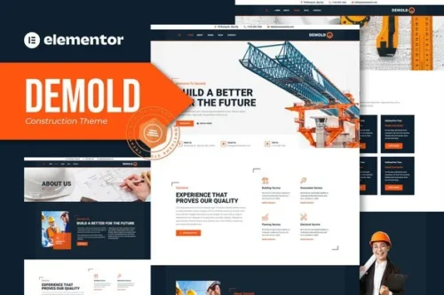 best Demold construction website template download