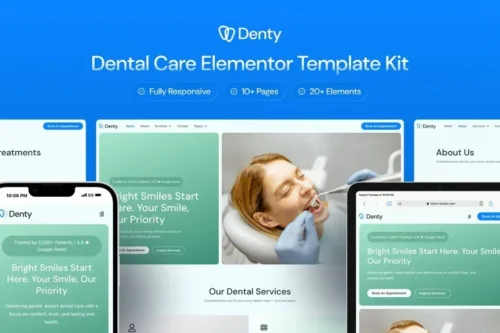 best dental clinic website template elementor kit download
