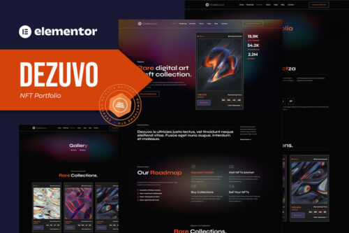 best NFT portfolio Elementor template kit instant download