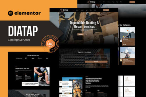best roofing services website template instant download