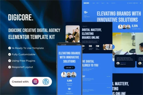 best Digicore agency template kit instant download