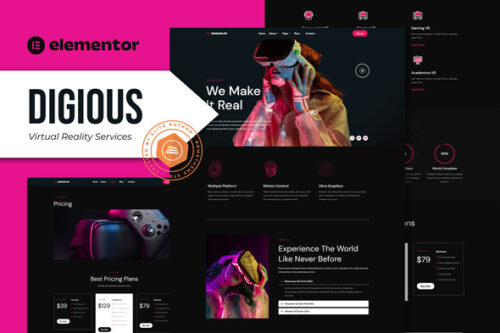 best VR services Elementor template kit instant download