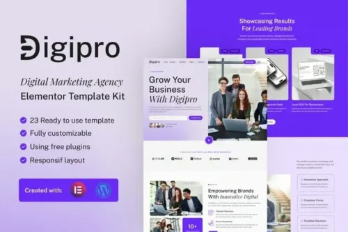 best digital marketing elementor template for agency website download