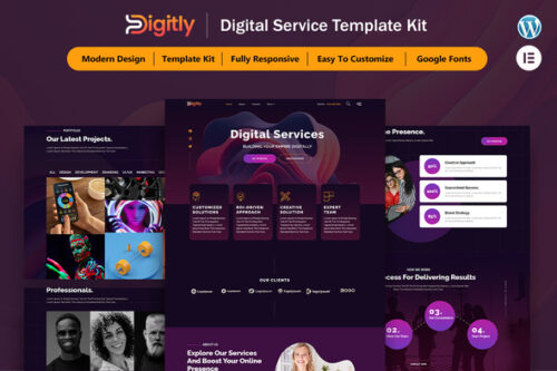 best Digital Agency Elementor template download for WordPress