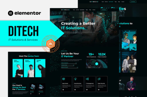 best Ditech IT solutions Elementor template kit download