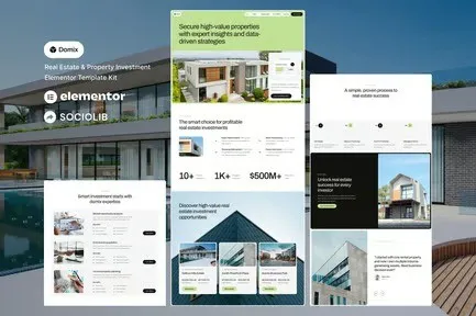 best real estate Elementor template kit instant download