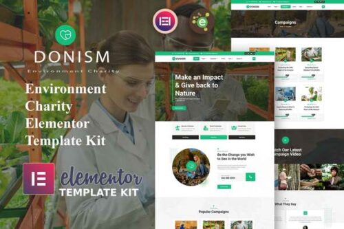 best environment charity Elementor template download