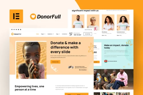best charity Elementor template kit instant download