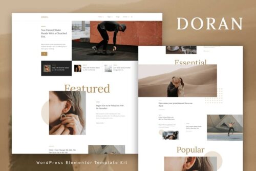 best Doran Elementor template kit instant download