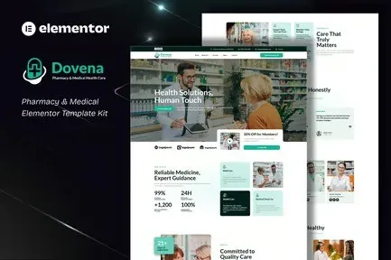 best Dovena medical pharmacy Elementor template download