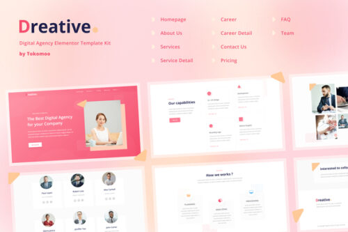 best digital agency Elementor template kit instant download