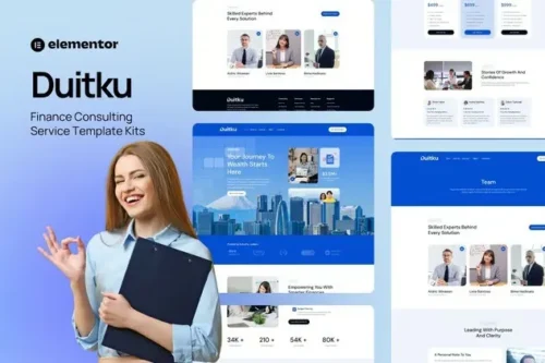 best finance consulting Elementor template instant download