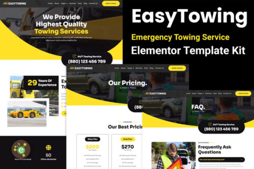 best emergency towing WordPress template instant download