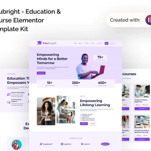 Edubright - Online Course & Education Elementor Template Kit