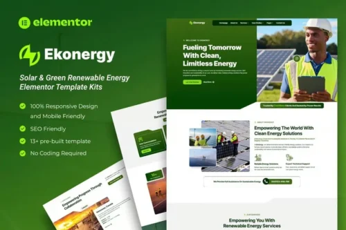 best Ekonergy solar energy website template download