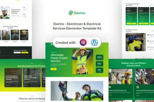 best Electro Elementor template for electrician websites download