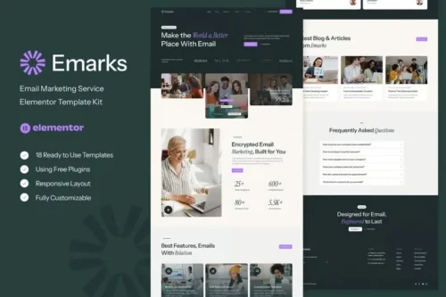 best email marketing service Elementor template kit download