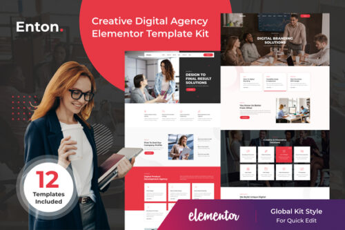 best Enton Creative Agency template kit for Elementor premium download