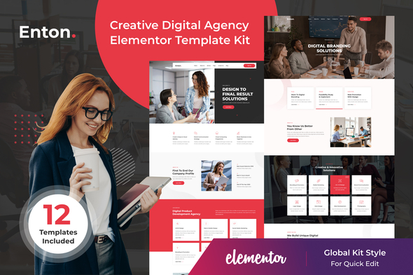 Enton - Creative Agency Elementor Template Kit best Enton Creative Agency template kit for Elementor premium download