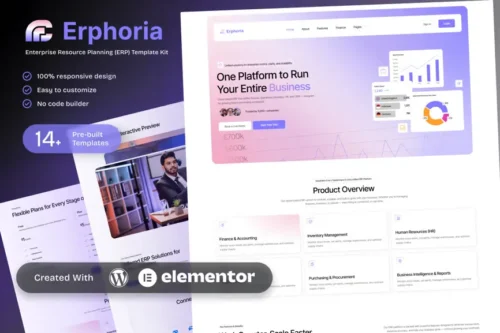 best ERP Elementor template kit instant download