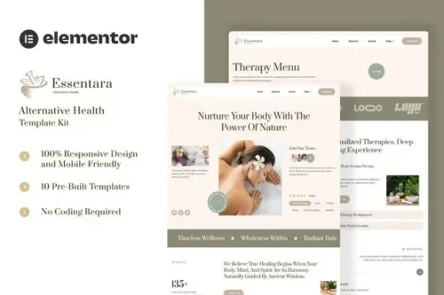 best Essentara Elementor wellness template instant download