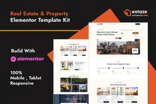 best real estate Elementor template kit instant download