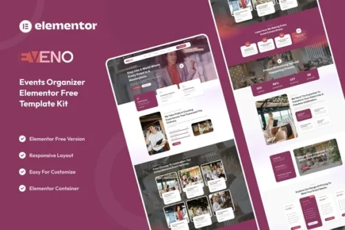 best event organizer Elementor template kit download