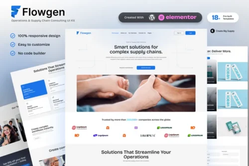 best logistics Elementor template kit instant download