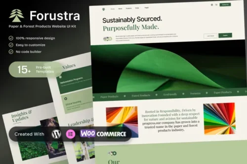best eco-friendly Elementor template kit for green forest business download