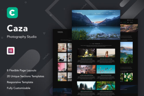 best Caza photography studio Elementor template kit download