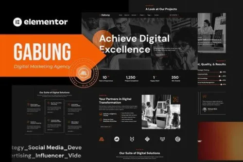 best digital marketing agency Elementor template instant download