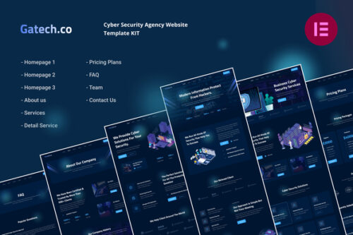 best Gatech cyber security Elementor template kit download