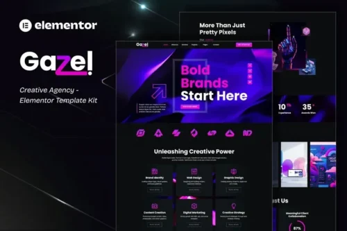 best creative agency Elementor template kit instant download
