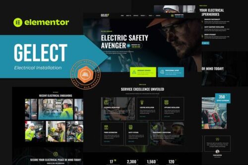 best electrical Elementor template kit instant download