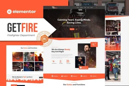 best firefighter department website template download for Elementor