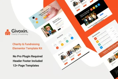 best charity Elementor template kit instant download non-profit